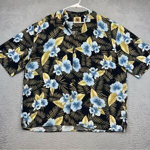 Pussers West Indies Hawaiian Shirt Mens XL Colorful Floral Silk Blend Beach Surf